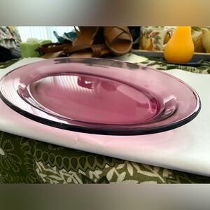 Vintage Corning Glass Purple Serving Platter. Stunning and in EC. Made in US.